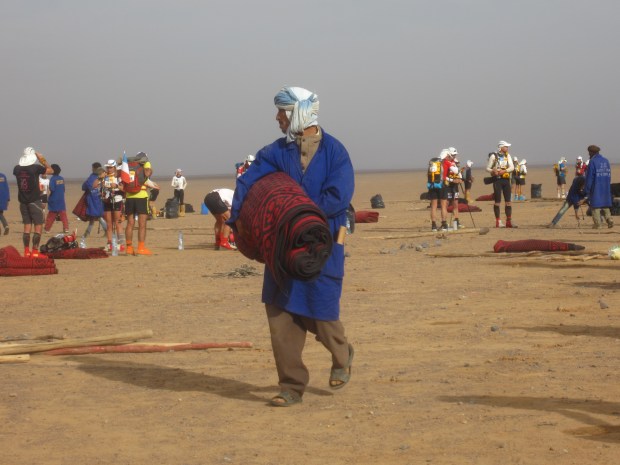 The berbers pulled down our tents very efficiently every morning.