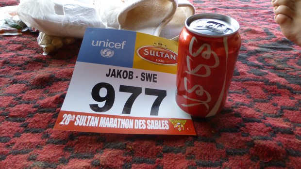 An Arabian Coke and a brand new number tag.