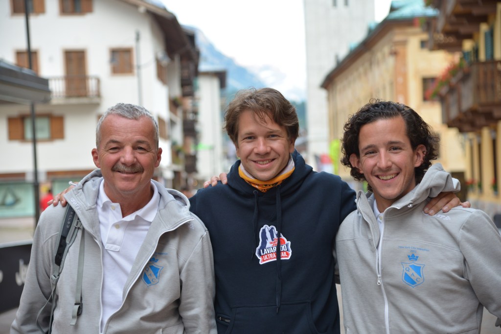 With dad and Jakob in Cortina, prior to Lavaredo Ultra Trail.