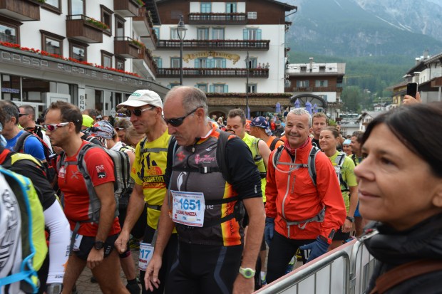 Dad at the start of his race, the Cortina Trail.