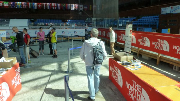 Dad picking up his race number at the expo.