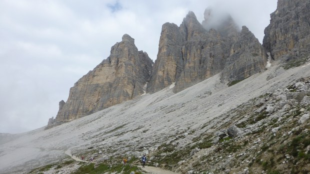 Earlier in the day, the Tre Cime di Lavaredo.