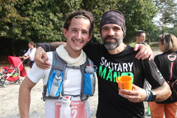 Matteo and I at the halfway point, 56 km in.