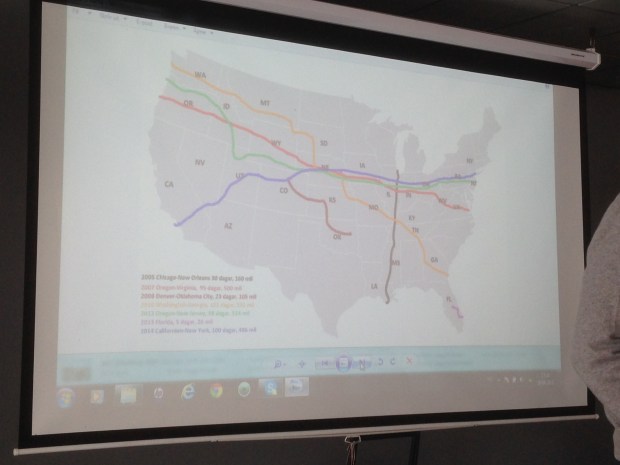 Björn's four Coast-to-Coast runs across the US.