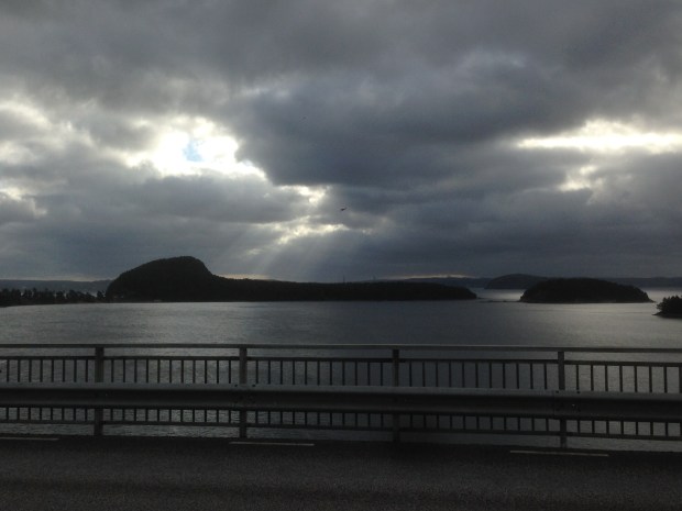 Early morning view from Nötesundsbron to Orust.