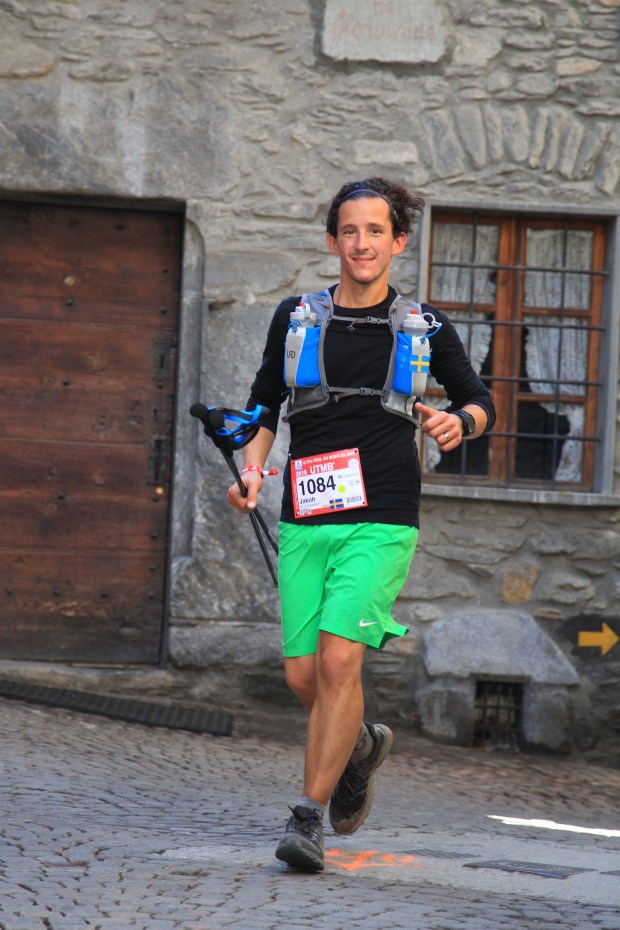 Running through the streets of Courmayeur.